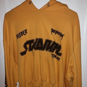 Justin Bieber stadium tour cropped hoodie